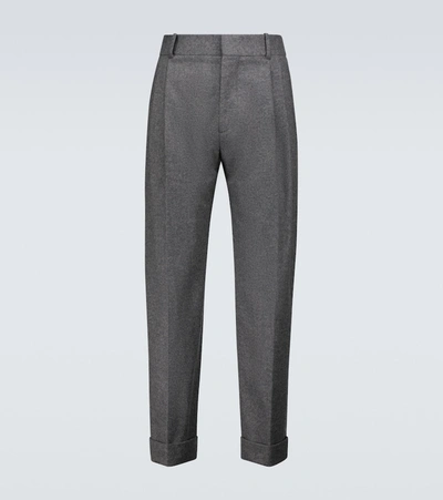 Shop Alexander Mcqueen Wool Tailored Pants In Grey