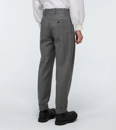 Shop Alexander Mcqueen Wool Tailored Pants In Grey