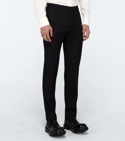 Shop Alexander Mcqueen Wool Tailored Pants In Black