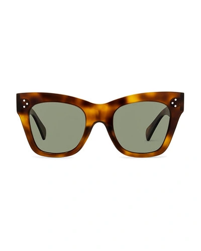 Shop Celine Cat-eye Sunglasses In Blonde Havana