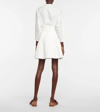 Shop Loewe Linen And Cotton Minidress In White