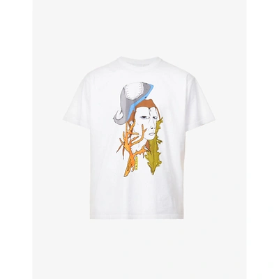 Shop Burberry Marine Sketch Graphic-print Cotton-jersey T-shirt In White