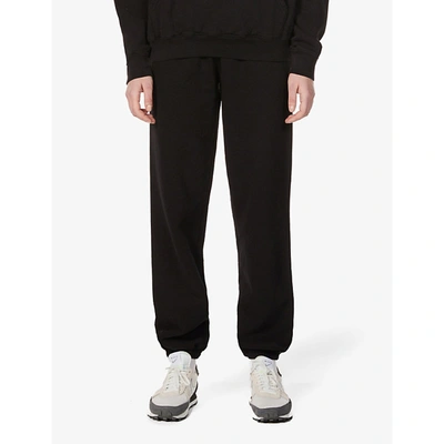Shop Sporty And Rich Health Club Tapered Mid-rise Cotton-jersey Jogging Bottoms In Black White