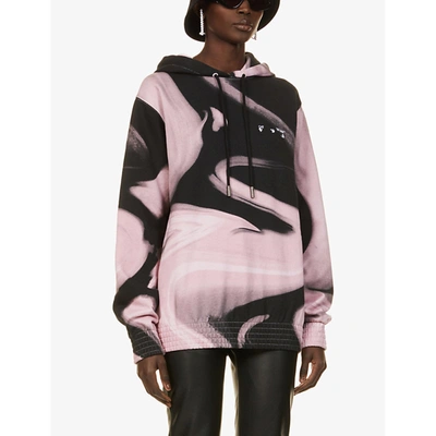Shop Off-white Liquid Melt Cotton-jersey Hoody In Nude White