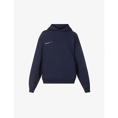 Shop Pangaia 365 Signature Organic And Recycled Cotton-blend Hoody In Navy
