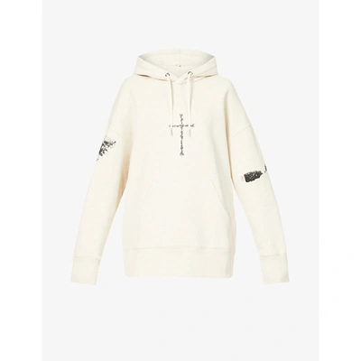 Shop Givenchy Graphic-print Cotton-jersey Hoody In Clay