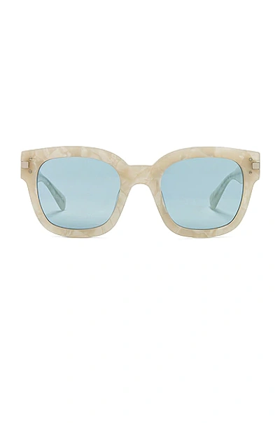 Shop Amiri Classic Logo Sunglasses In Pearl & Blue