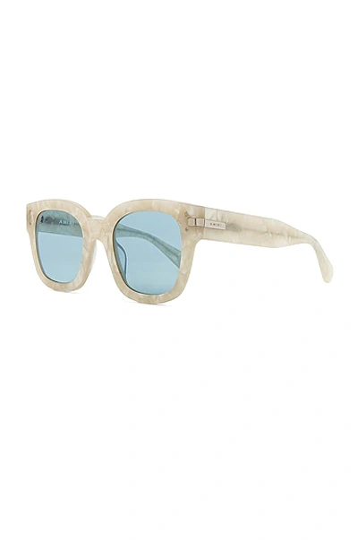 Shop Amiri Classic Logo Sunglasses In Pearl & Blue