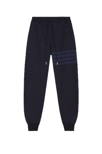 Shop Thom Browne 4 Bar Loopback Sweatpants In Navy