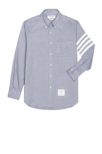 Thom Browne Straight Fit 4 Bar Shirt In Light Blue