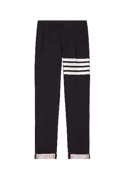 Shop Thom Browne 4 Bar Backstrap Trouser Wide Leg In Navy