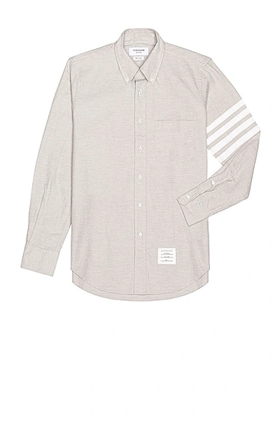 Thom Browne Straight Fit 4 Bar Shirt In Medium Grey