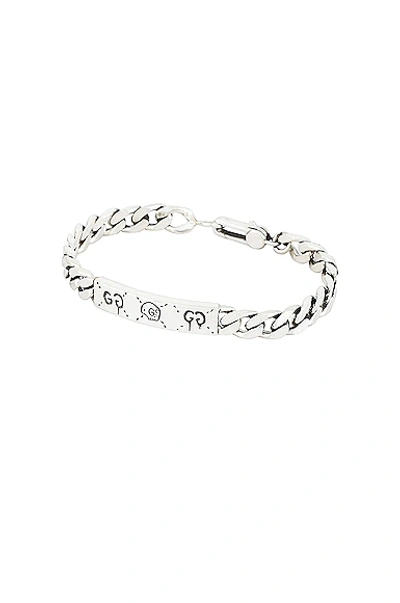 Shop Gucci Ghost Bracelet In Black & Silver