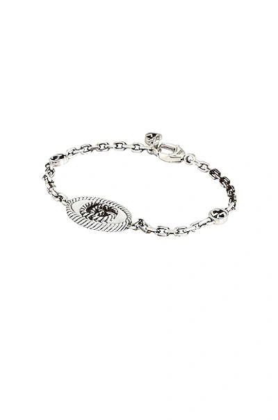 Shop Gucci Gg Marmont Bracelet In Aged Silver