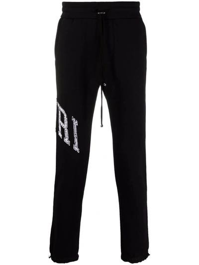 Amiri Black Logo Varsity Lounge Pants In Schwarz