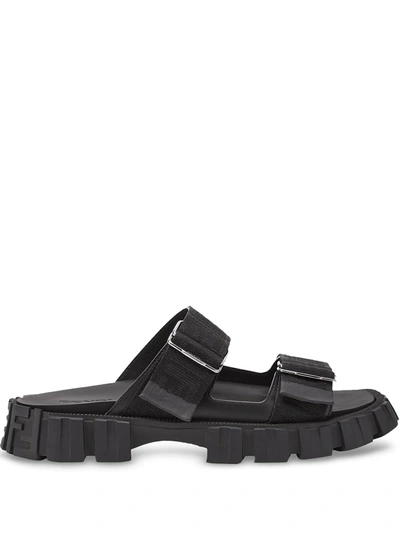 Shop Fendi Force Lug-sole Sandals In Schwarz