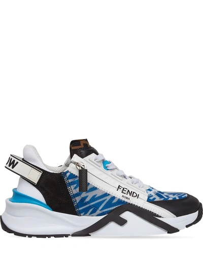 Shop Fendi Panelled Low-top Sneakers In Weiss