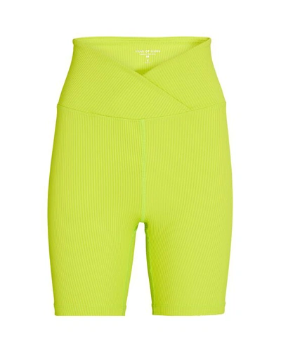 Shop Year Of Ours Rib Knit Bike Shorts In Green