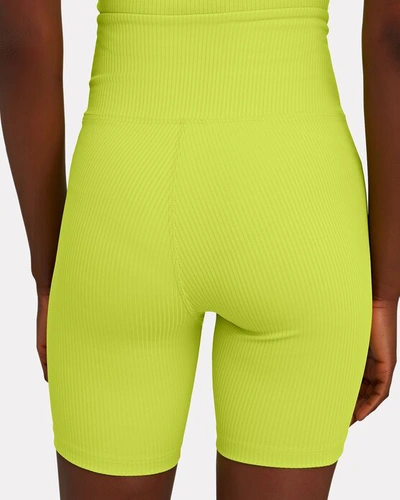 Shop Year Of Ours Rib Knit Bike Shorts In Green