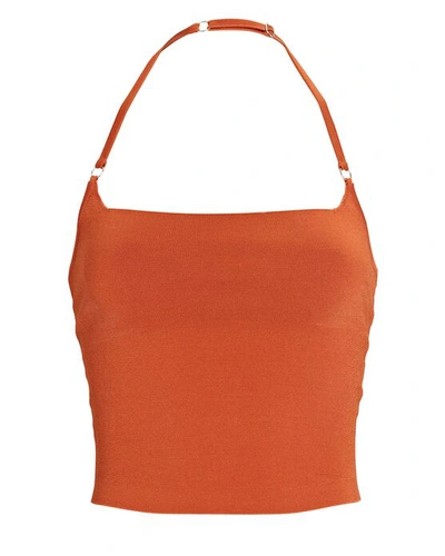Shop A.l.c Nova Knit Halter Tank Top In Orange