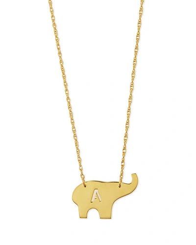 Shop Moon And Lola Nala Elephant Initial Pendant Necklace, 16"l In B