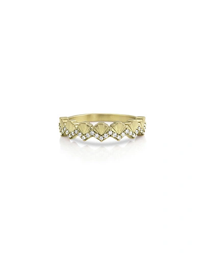 Shop Dominique Cohen 14k Gold Diamond Deco Fan Ring