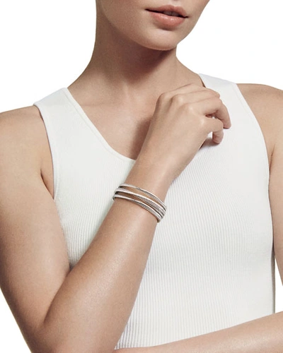Shop David Yurman Crossover Four-row Cuff Bracelet In Silver