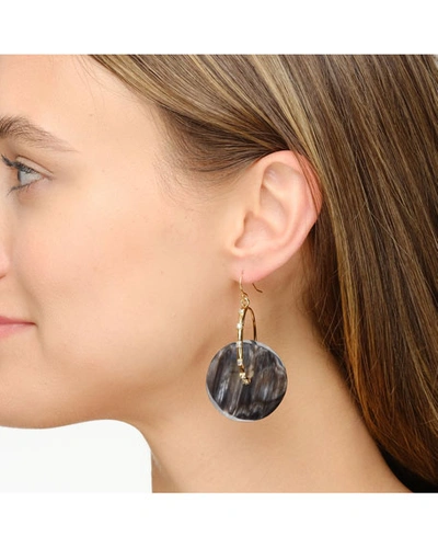 Shop Akola Agnes Black Horn Disc Earrings