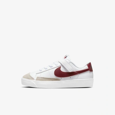 Shop Nike Blazer Low '77 Little Kids' Shoes In White,white,black,team Red