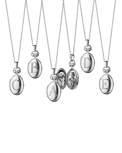 Shop Monica Rich Kosann Sterling Silver Petite Initial Locket Necklace