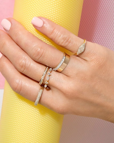 Shop Stone And Strand Sparkle Mini Signet Ring In Gold