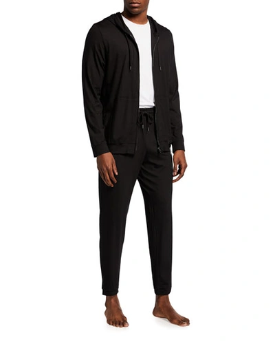 Derek Rose Quinn 1 Tapered Cotton And Modal-blend Jersey Sweatpants In Black