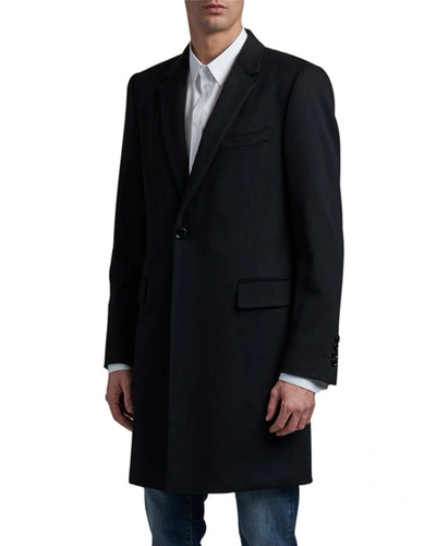 Shop Dolce & Gabbana Men's Solid Wool-cashmere Topcoat In Black