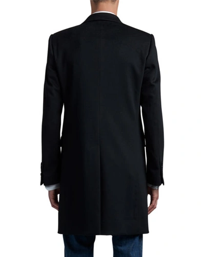 Shop Dolce & Gabbana Men's Solid Wool-cashmere Topcoat In Black