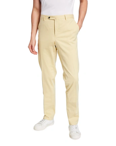 Shop Pt Torino Men's Delave Stretch-cotton Chino Pants In Yellow
