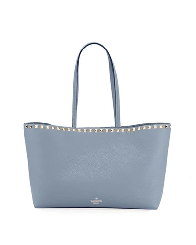 Shop Valentino Rockstud Small Tote Bag In Light Blue