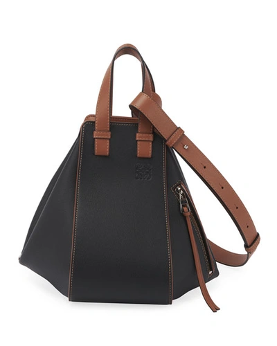 Shop Loewe Hammock Small Top Handle Bag In Black/brown