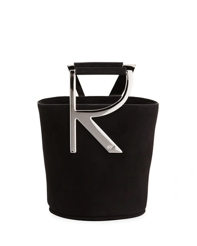 Shop Roger Vivier Rv Cutout Mini Top-handle Bag In Black