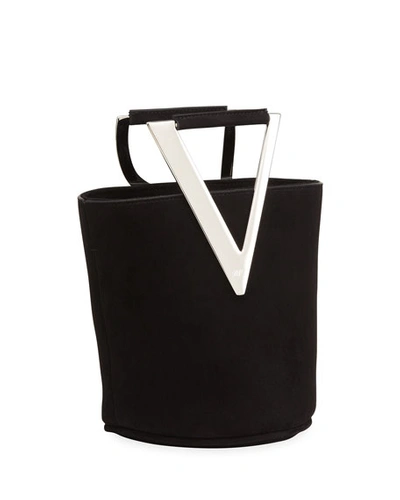 Shop Roger Vivier Rv Cutout Mini Top-handle Bag In Black