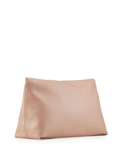 Shop Alexander Mcqueen Four-ring Napa Pouch Clutch Bag In Pink