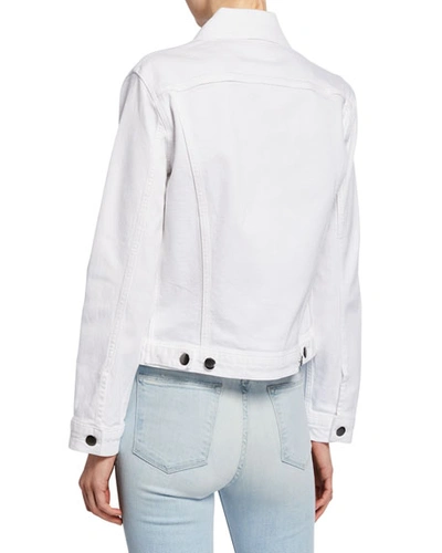 Shop Frame Le Vintage Denim Jacket In Blanc