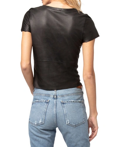 Shop As By Df New Guard Leather Tee In Black