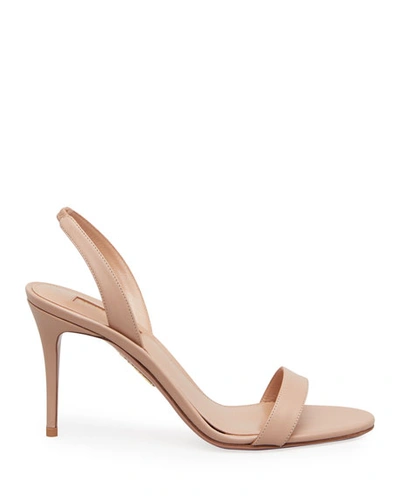 Shop Aquazzura So Nude 85mm Napa Leather Sandals In Pink