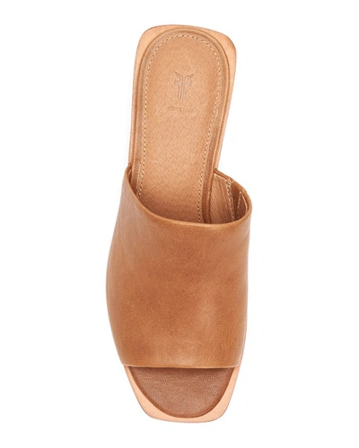 Frye Women's Lucia Block-heel Mules Women's Shoes In Cognac | ModeSens
