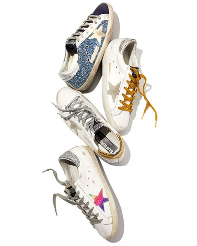 Golden Goose Super Star Mix Match Low-top Sneakers In White/gold/silver