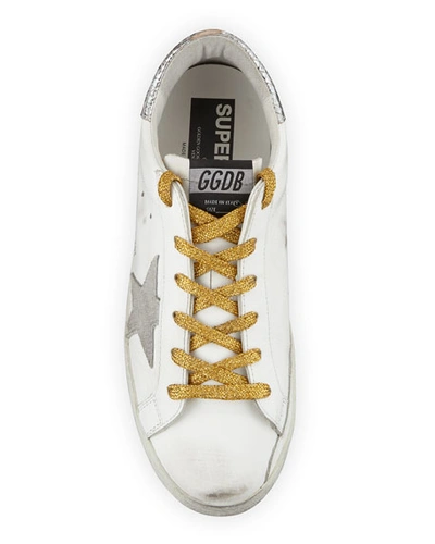 Golden Goose Super Star Mix Match Low-top Sneakers In White/gold/silver