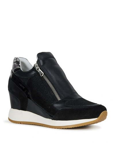Geox Nydame Mix-media Trainers In Black | ModeSens
