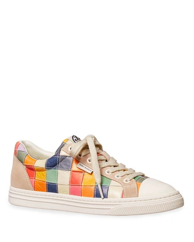 Shop Tory Burch Classic Court Patchwork Low-top Sneakers In Multi Patchwork