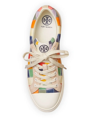 Shop Tory Burch Classic Court Patchwork Low-top Sneakers In Multi Patchwork