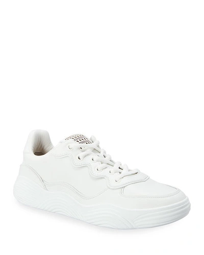 Shop Alaïa Leather Low-top Sneakers In 020 Blanc Casse